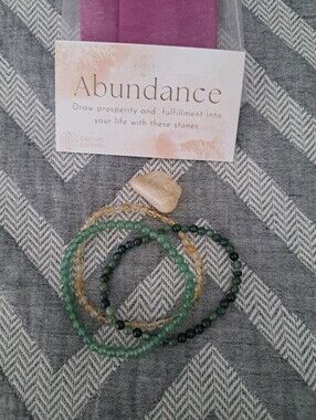 Citrine, Green Aventurine and Moss Agate Stacked Bracelet Set